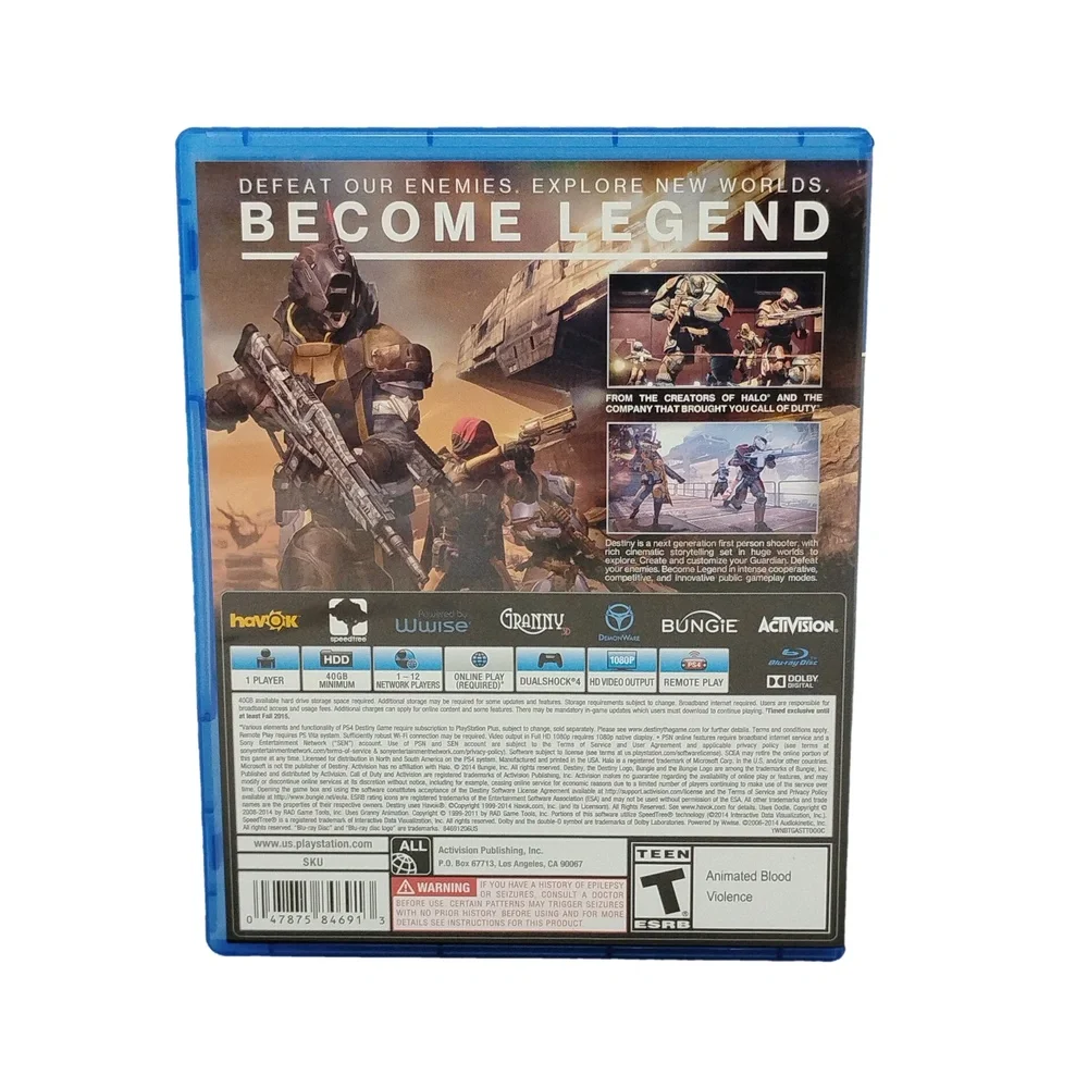 Destiny PS4 Game Complete Box Set Vanguard Armory Code SciFi Shooter Multiplayer